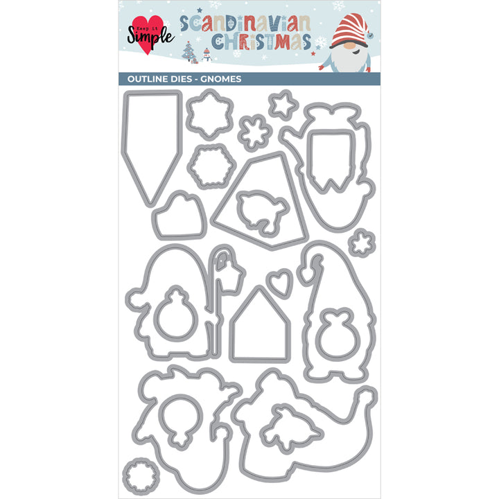 Scandinavian Christmas - Gnomes - Outline Dies