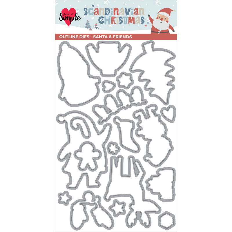Scandinavian Christmas - Santa & Friends - Outline Dies