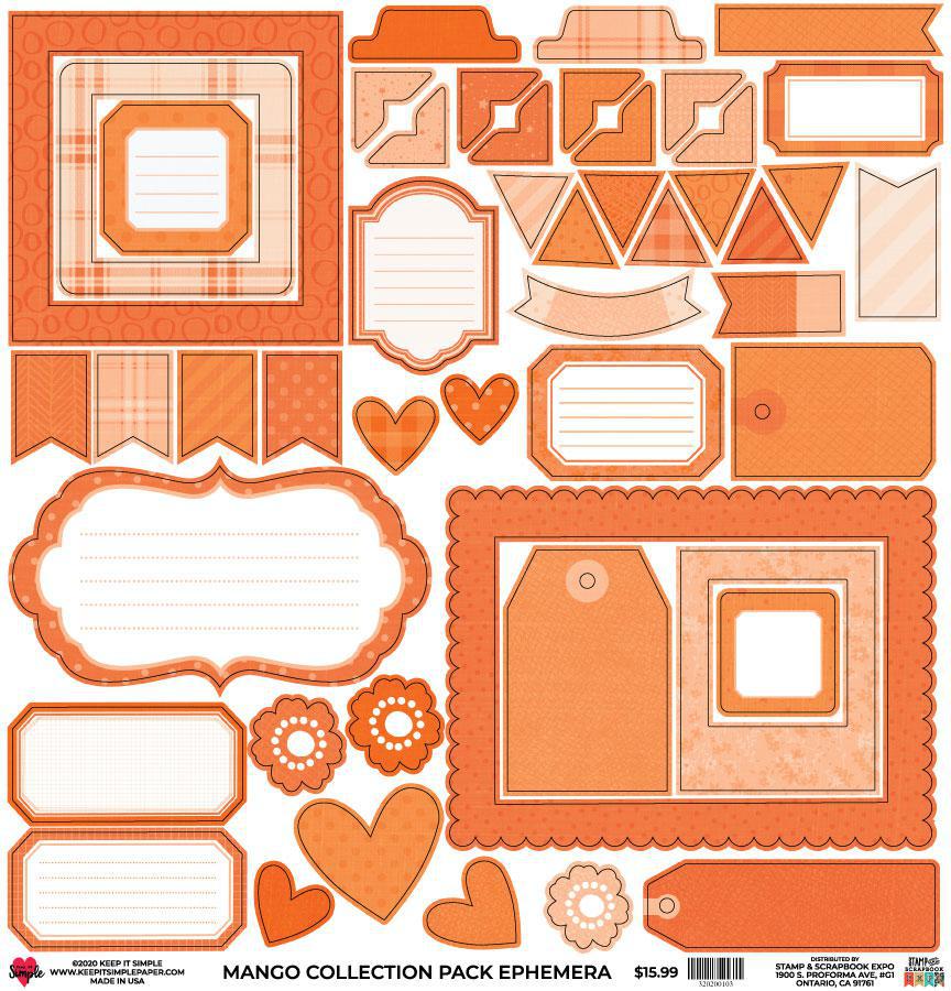 Back To Basics - 12x12 Paper - Mango